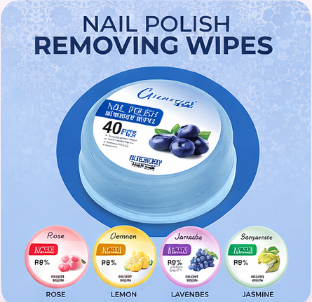 Chamsura Nail Polish Removing Wipes – 40 Pre-Moistened Pads with Fresh Fragrance
