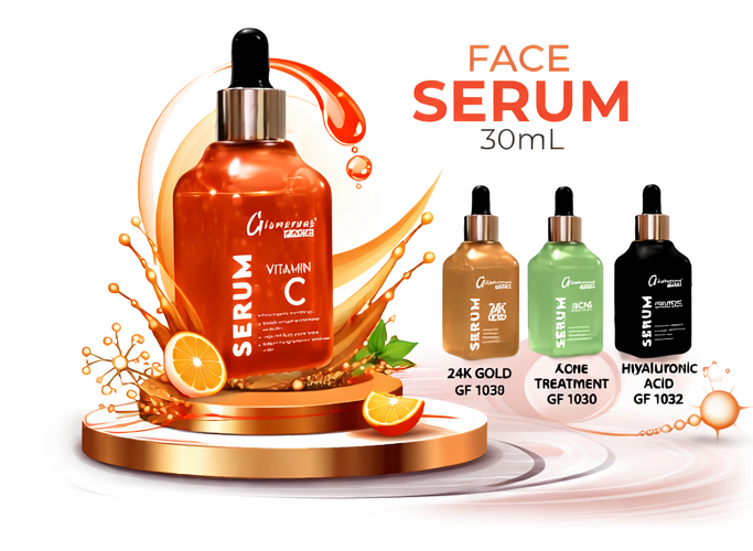 Glamorous Face Serum 30ml – Vitamin C, 24K Gold, Acne Treatment & Hyaluronic Acid