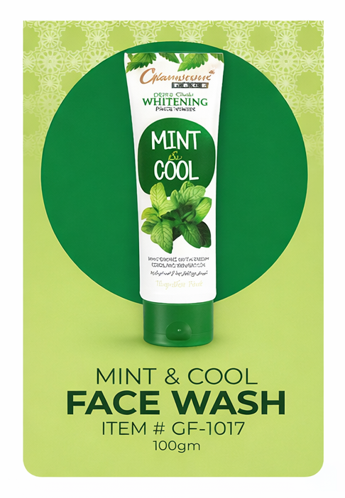 Glamorous Mint & Cool Face Wash – Oil Control & Whitening Cleanser (100gm | GF-1017)