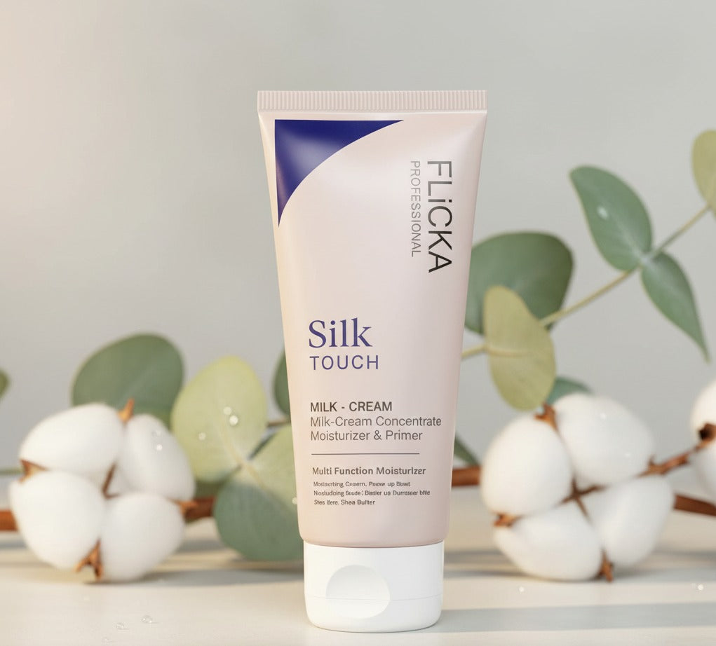 Flicka Professional Silk Touch Milk-Cream Concentrate – 3-in-1 Moisturizer, Primer & Makeup Remover - 60g
